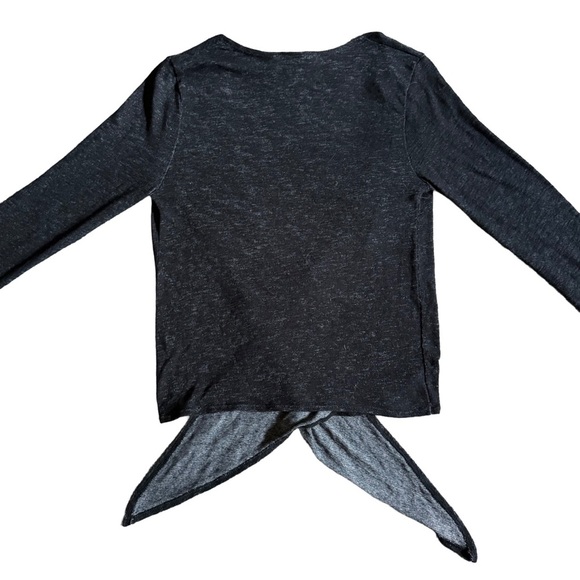 SKY AND SPARROW CHARCOAL GRAY WRAP FRONT / TIE FRONT CARDIGAN SIZE S - Picture 4 of 7